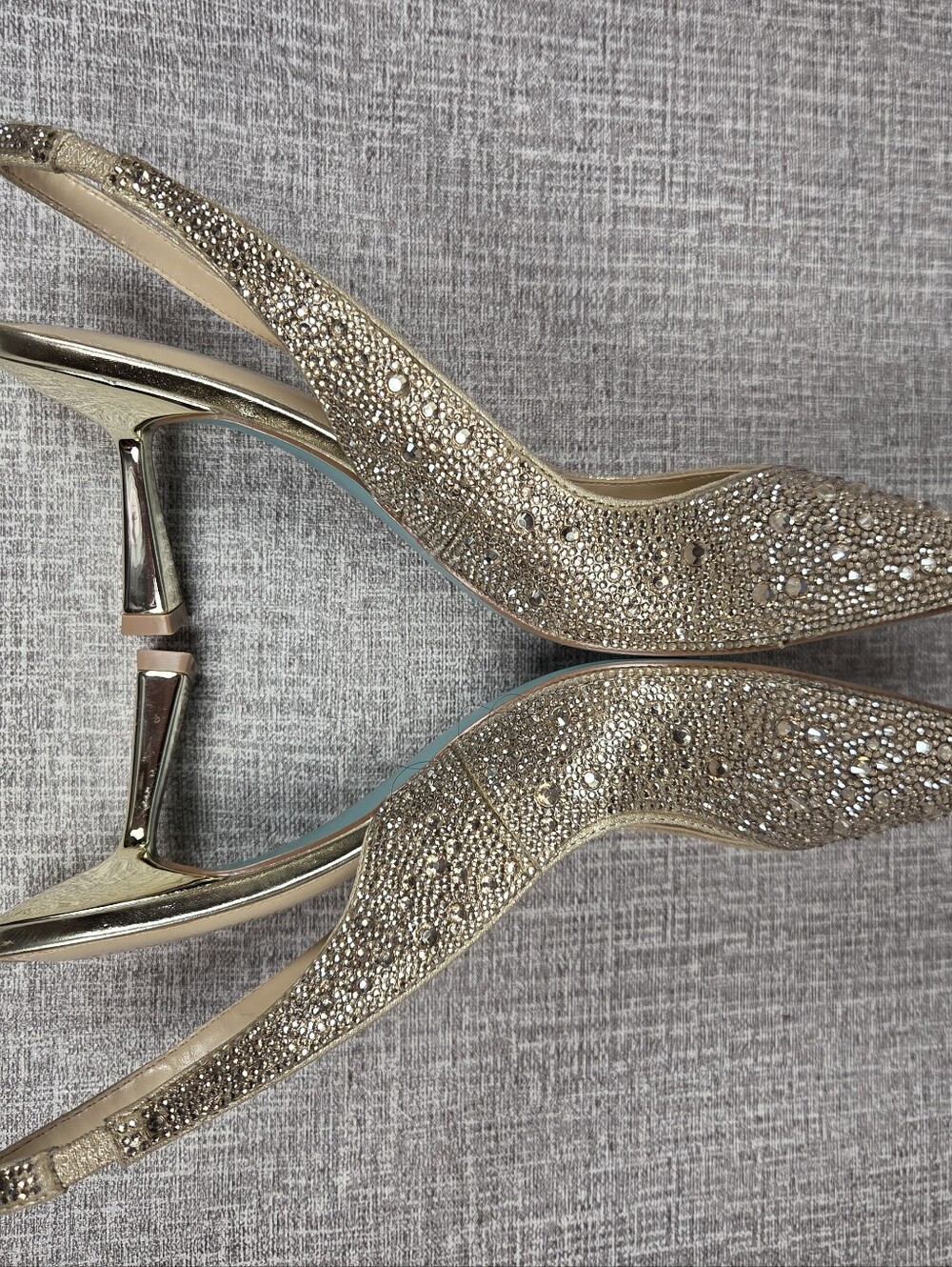 Betsey Johnson Clark Slingback Pumps Sparkle Gold Heels Women's Size 10   $120 - Picture 5 of 8